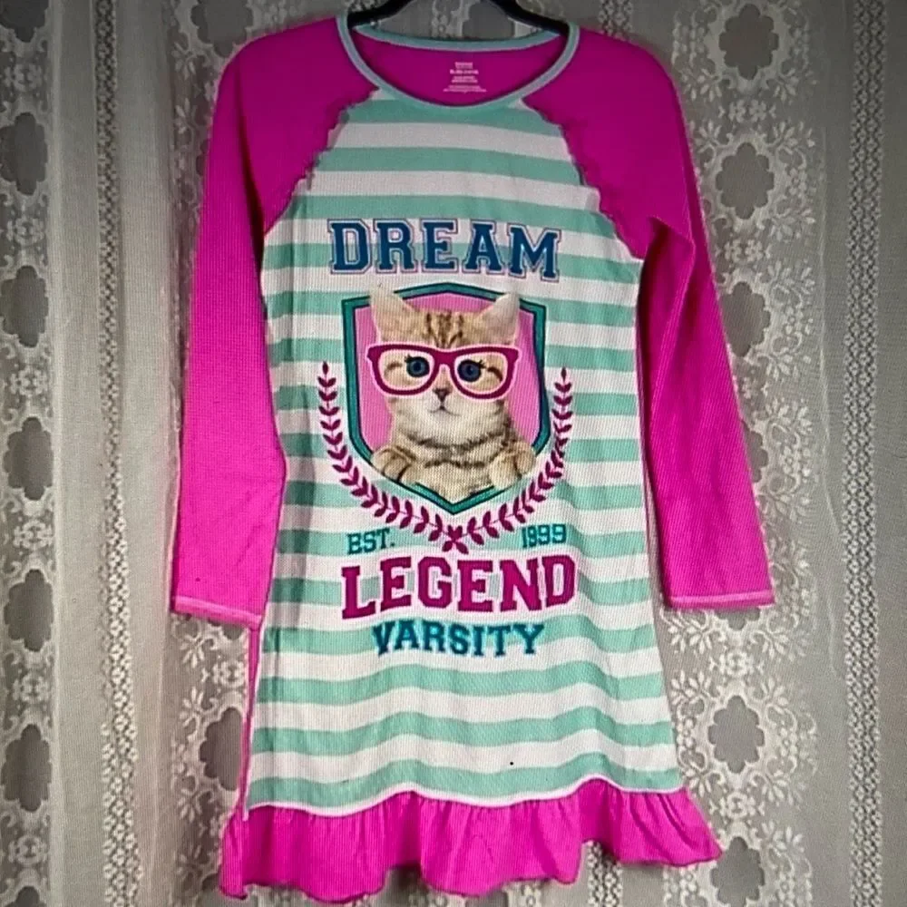 10/$50 Komar Kids Dream Legebd Varsity Home Sleeperwear Dress Size XL (14-16)